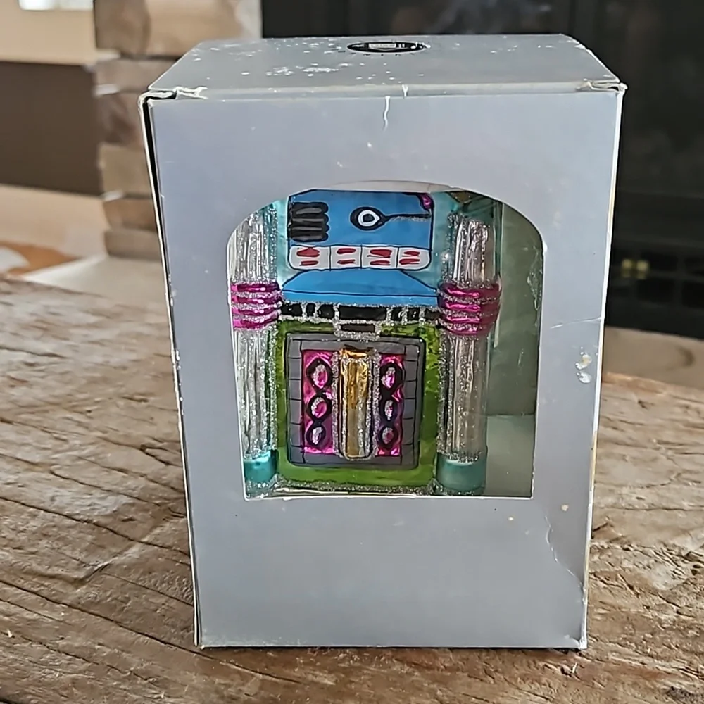 Glass Ornament Juke Box Holiday or Christmas Collectible